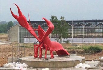 仿真大蝦雕塑廠家 大型歐式擺件 公園噴漆大蝦雕塑