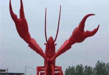 抽象大蝦雕塑廠家 創(chuàng)意村口擺件 大型彩繪大蝦雕塑