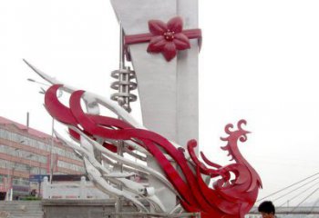 幾何龍鳳呈祥雕塑廠家 中式戶外擺件 