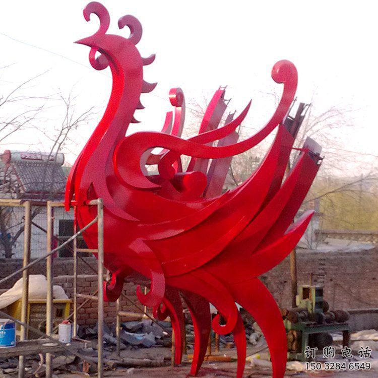 烤漆龍鳳呈祥雕塑廠(chǎng)家 公園廣場(chǎng)現(xiàn)代擺件 