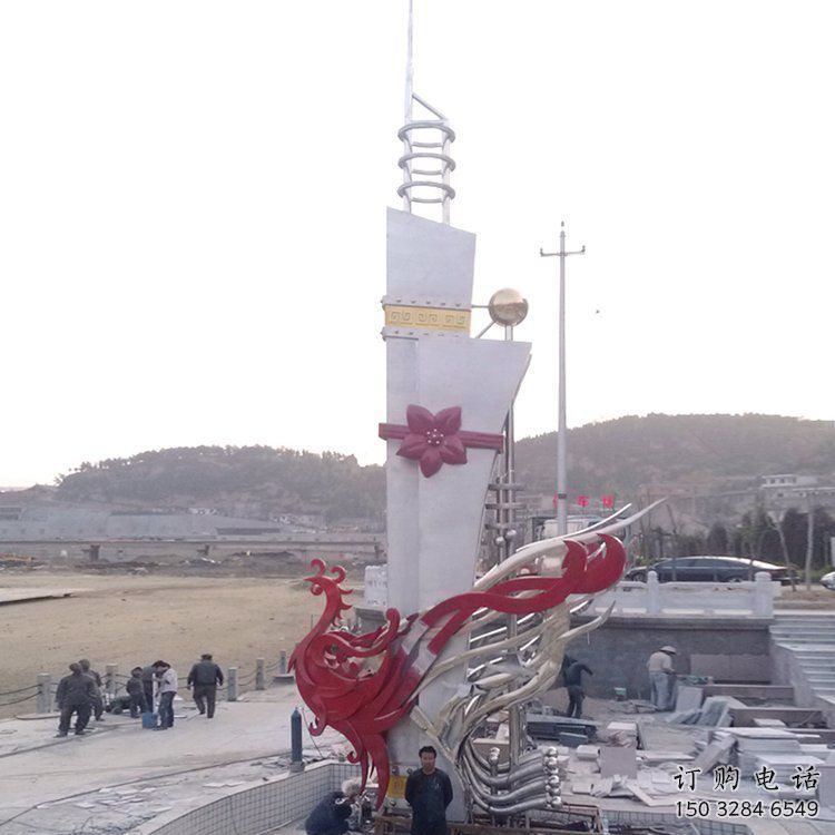 商業街龍鳳呈祥雕塑廠家 大型步行街現代擺件 