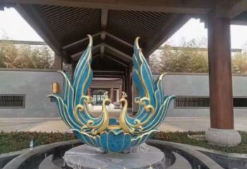 庭院龍鳳呈祥雕塑廠家 歐式仿真擺件 戶外噴漆龍鳳呈祥雕塑