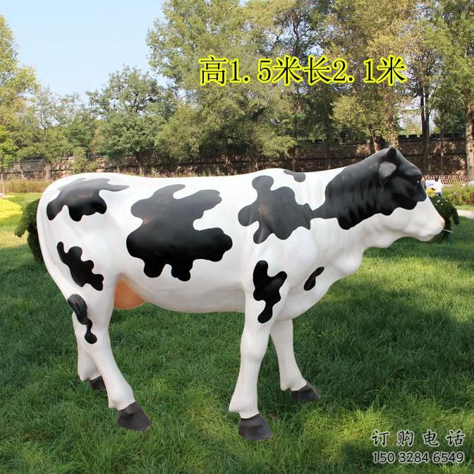 庭院奶牛雕塑廠家 歐式仿真擺件 戶外噴漆奶牛雕塑