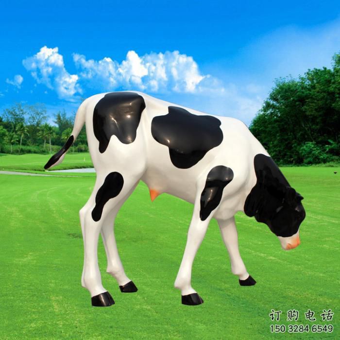 公園奶牛雕塑廠家 中式彩繪小品 風(fēng)景區(qū)仿古奶牛雕塑