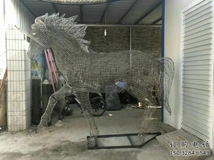 街道花片馬雕塑廠家 廣場創意小品 酒店拉絲花片馬雕塑