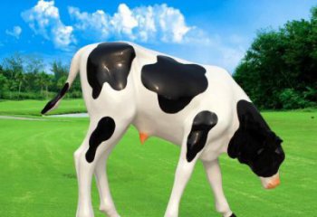 公園奶牛雕塑廠家 中式彩繪小品 風(fēng)景區(qū)仿古奶牛雕塑