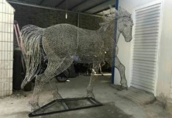 商場(chǎng)花片馬雕塑廠(chǎng)家 中式室內(nèi)小品 戶(hù)外拉絲花片馬雕塑