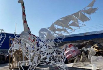 公園花片馬雕塑廠(chǎng)家 中式噴漆小品 風(fēng)景區(qū)仿古花片馬雕塑