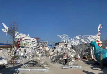 別墅花片馬雕塑廠(chǎng)家 卡通噴漆小品 大型鏤空花片馬雕塑