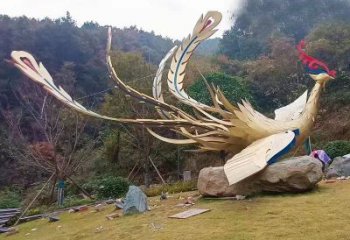 風景區鳳凰雕塑廠家 中式創意擺件 戶外仿古鳳凰雕塑