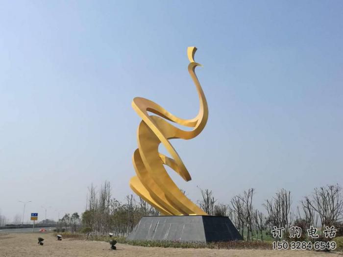 鍛造鳳鳥雕塑廠家 現代噴漆擺件 廣場現代鳳鳥雕塑