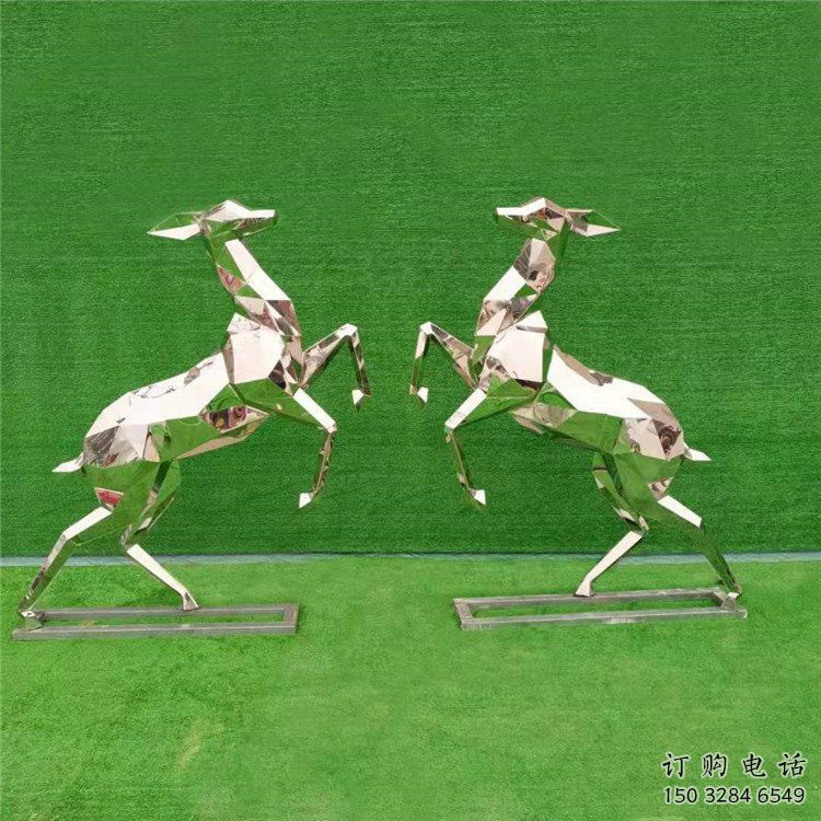 切面小鹿雕塑廠家 現(xiàn)代抽象擺件 商場切面小鹿雕塑