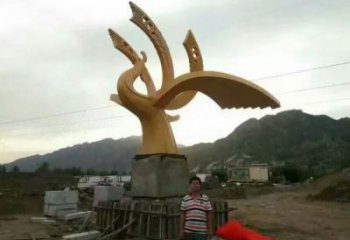公園鳳凰雕塑廠家 中式噴漆小品 風景區仿古鳳凰雕塑
