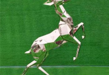 商場小鹿雕塑廠家 中式創意小品 戶外拉絲小鹿雕塑