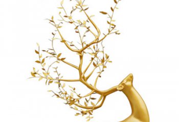 抽象小鹿雕塑廠家 創意村口擺件 現代彩繪小鹿雕塑