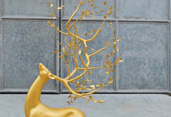 烤漆小鹿雕塑廠家 公園抽象擺件 廣場仿真小鹿雕塑