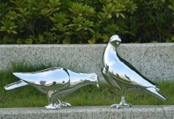 仿真鴿子雕塑廠家 大型公園擺件 戶外鏡面鴿子雕塑