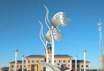 鏤空仙鶴雕塑廠家 現(xiàn)代抽象擺件 廣場(chǎng)切面仙鶴雕塑