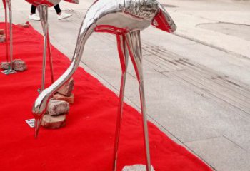 幾何鶴雕塑廠家 中式抽象擺件 草地仿真鶴雕塑