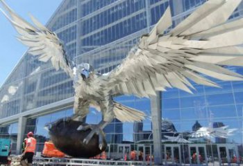 抽象鷹雕塑廠家 創(chuàng)意村口擺件 戶外廣場鷹雕塑