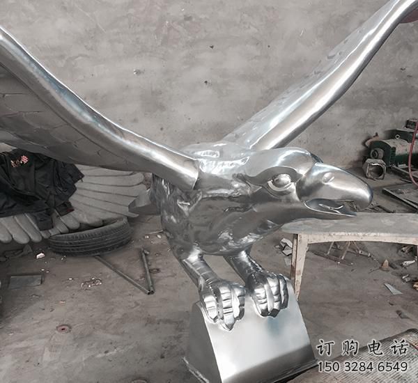 鏡面老鷹雕塑廠家 現代公園擺件 游樂場異形老鷹雕塑