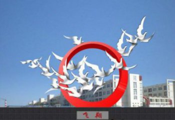 戶外和平鴿雕塑廠家 公園廣場(chǎng)小品 大型拉絲和平鴿雕塑