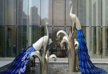 烤漆孔雀雕塑廠家 戶外賓館擺件 大型現(xiàn)代孔雀雕塑