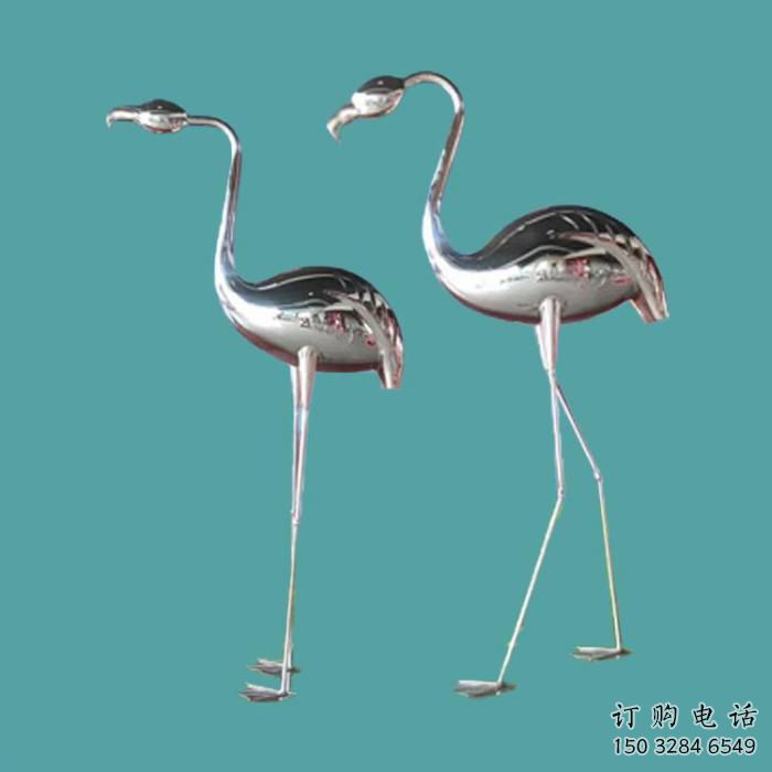 鑄造火烈鳥雕塑廠家 創意村口小品 村口仿真火烈鳥雕塑