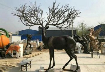園林麋鹿雕塑廠家 大型公園擺件 街道仿古麋鹿雕塑