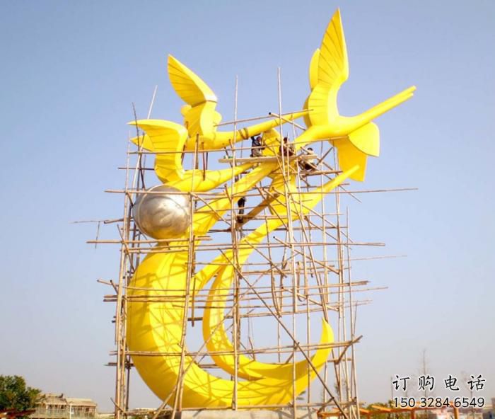 步行街海鷗雕塑廠家 創意公園擺件 草地切面海鷗雕塑