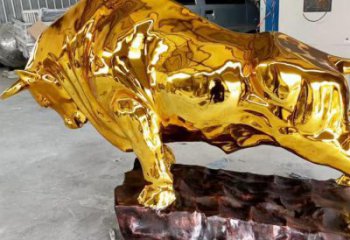 商場金牛雕塑廠家 中式室內小品 酒店拉絲金牛雕塑