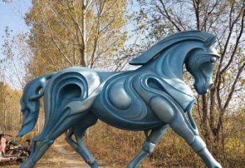 大門口駿馬雕塑廠家 歐式抽象擺件 風景區鏤空駿馬雕塑