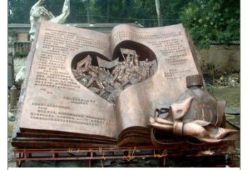 鑄造書雕塑廠家 中式村口擺件 校園廣場書雕塑