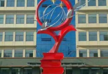 廣場書雕塑廠家 黨建校園小品 現代書雕塑