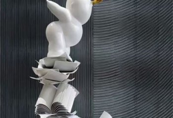 鏡面書(shū)山雕塑廠(chǎng)家 烤漆大型擺件 博物館不銹鋼書(shū)山雕塑