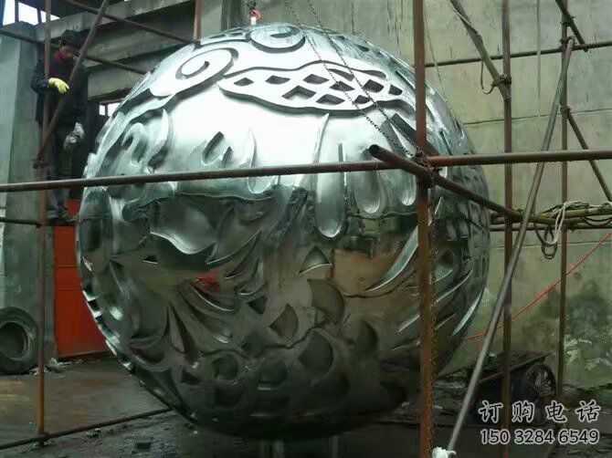 創意圓球雕塑廠家 現代公園小品 戶外不銹鋼圓球雕塑