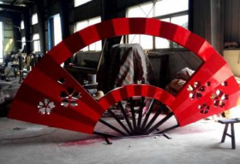 廣場扇子雕塑廠家 黨建教育小品 戶外不銹鋼扇子雕塑