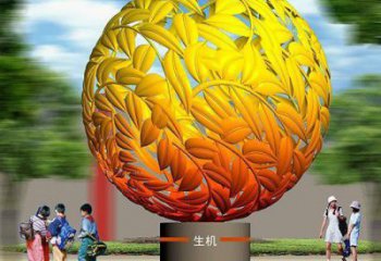 鍍金圓球雕塑廠家 公園擺件 戶外不銹鋼圓球雕塑