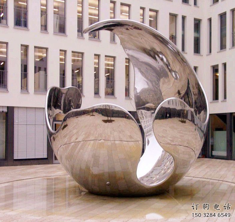 中式球狀雕塑廠家 鏤空鏡面小品 游樂場不銹鋼球狀雕塑