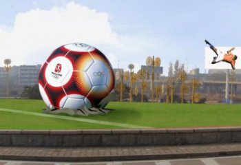 創意足球雕塑廠家 戶外草地小品 公園不銹鋼足球雕塑