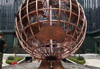 游樂場地球儀雕塑廠家 現代擺件 噴漆不銹鋼地球儀雕塑
