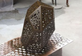 酒店石塊雕塑廠家 幾何小品 大型不銹鋼石塊雕塑