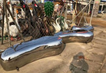 鏡面鵝卵石雕塑廠(chǎng)家 現(xiàn)代大型擺件 廣場(chǎng)不銹鋼鵝卵石雕塑