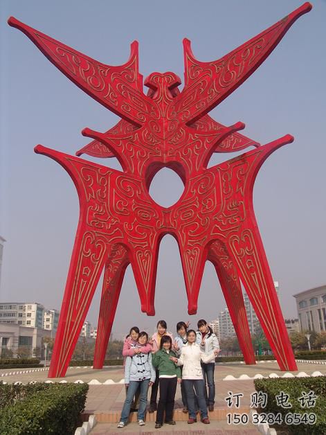 歐式甲骨文雕塑廠家 抽象公園擺件 體育場不銹鋼甲骨文雕塑