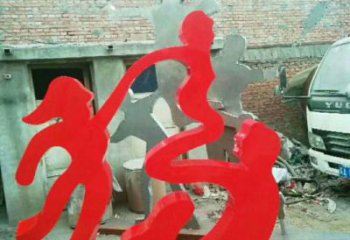 創意福字雕塑廠家 公園烤漆小品 公園不銹鋼福字雕塑