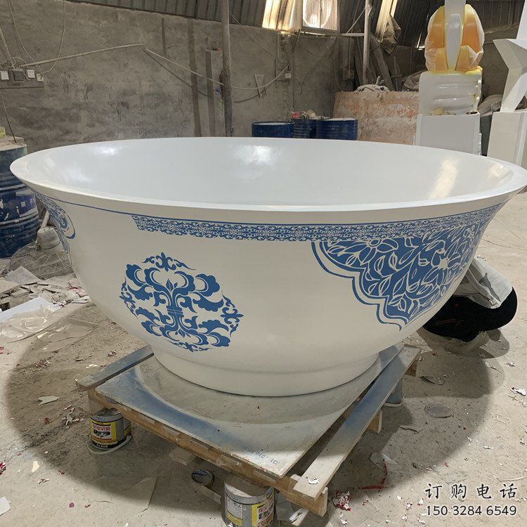 戶外大碗雕塑廠家 噴漆公園小品 燈光不銹鋼大碗雕塑