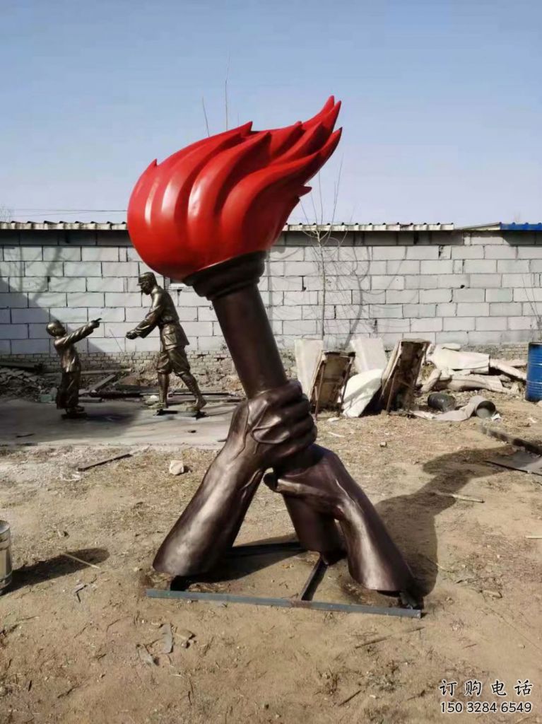 街頭火炬雕塑廠家 大型別墅區擺件 現代不銹鋼火炬雕塑