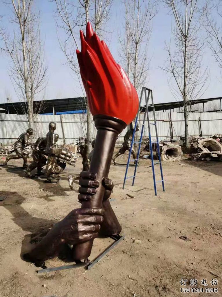 企業(yè)圣火雕塑廠家 廣場公園小品 歐式不銹鋼圣火雕塑