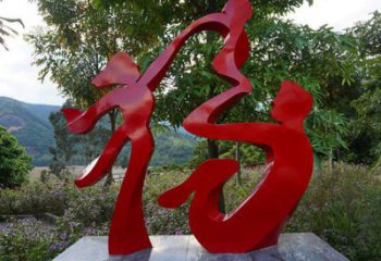 街道福字雕塑廠家 公園現代擺件 烤漆不銹鋼福字雕塑