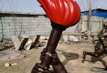 戶外火炬雕塑廠家黨建噴漆小品 大型不銹鋼火炬雕塑